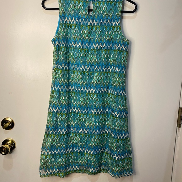 Lemon Fizz Girls Size 16 Geometric 60’s style sleeveless dress - Picture 8 of 12